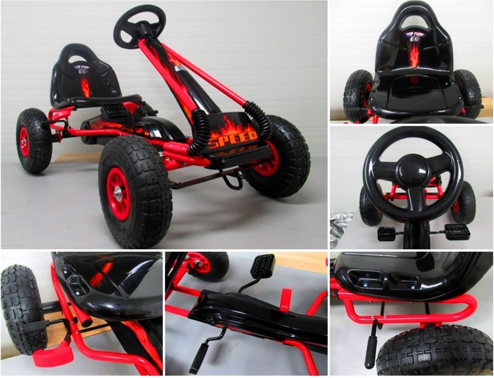 Šlapací motokára Gokart Fire - červená - obrázek 19