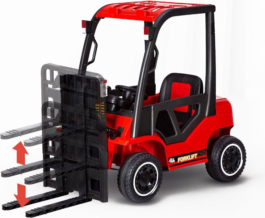 Tomido Dětský elektrický vysokozdvižný vozík - červený - obrázek 6