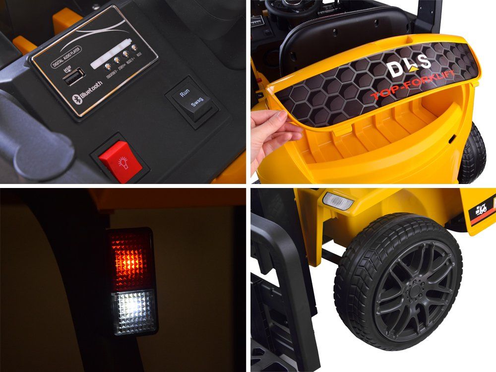 Tomido Dětský elektrický vysokozdvižný vozík - červený - obrázek 11