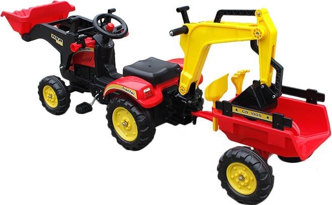 Tomido Šlapací traktor s nakladačem, rypadlem a vlečkou - obrázek 4
