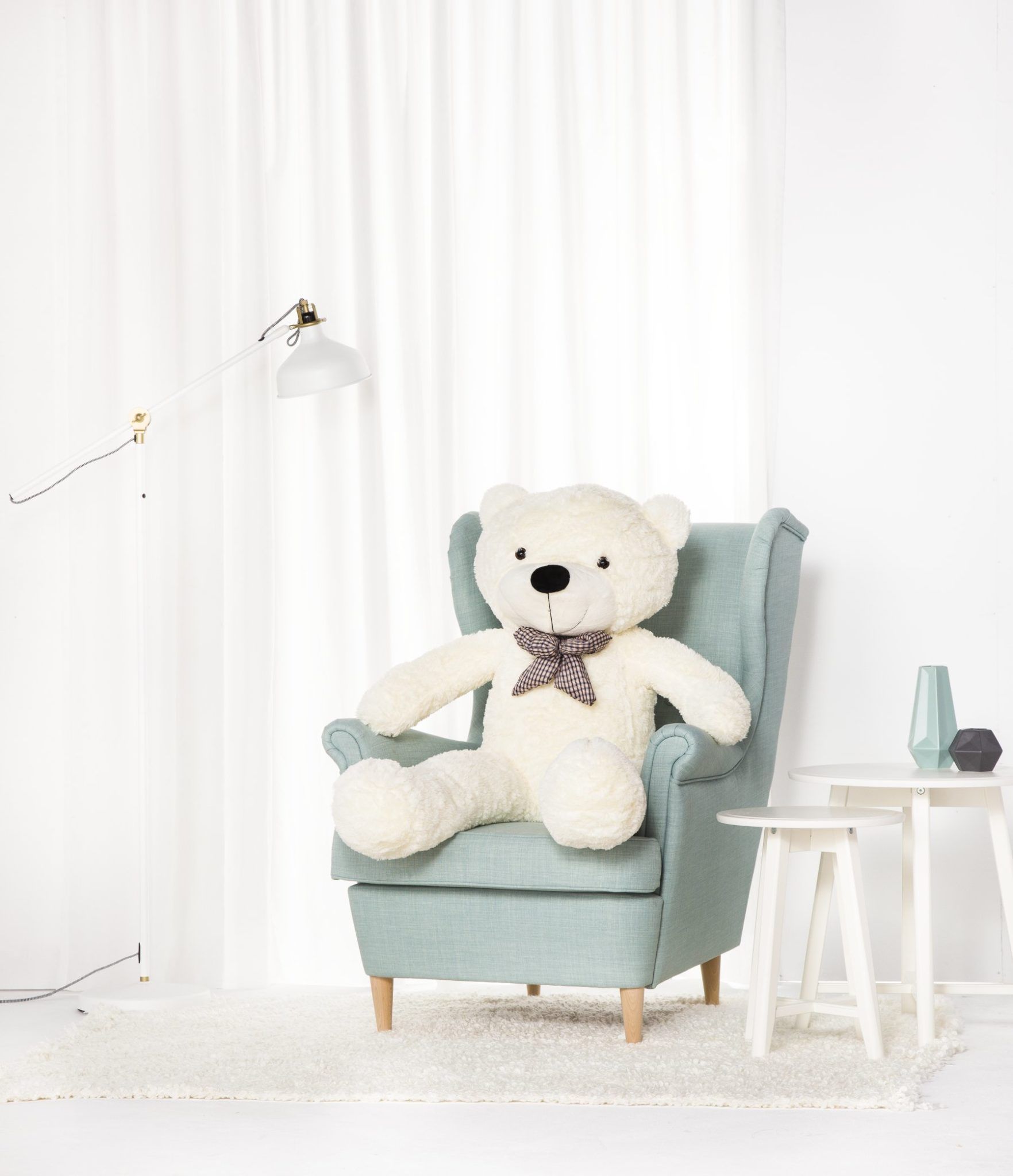 Velký plyšový medvěd Classico XL 130 cm - bílý - obrázek 2