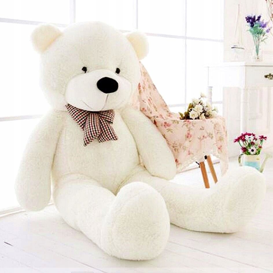 Velký plyšový medvěd Classico XL 130 cm - bílý - obrázek 3