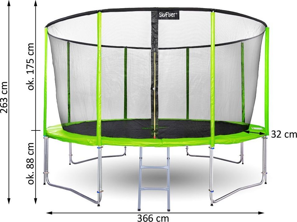 Zahradní trampolína 366 cm SkyFlyer Green - obrázek 8