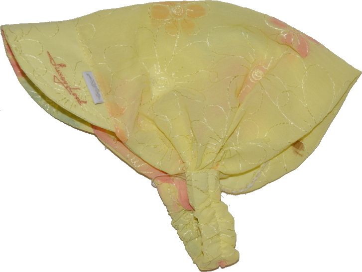 Dívčí letní čepička Dráček šifónový šátek žlutý Výprodej - obrázek 1