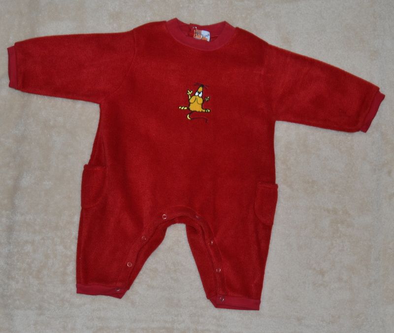 Dětský zimní overal Babykap fleece červený velikost 74 - obrázek 1