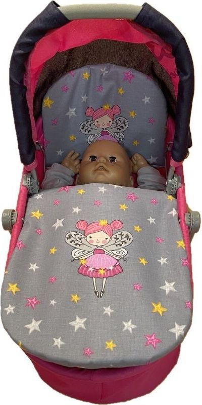 SDS Peřinky do kočárku pro panenky Víly šedá Bavlna/Polyester, 27x40 cm / 25x20 cm - obrázek 1