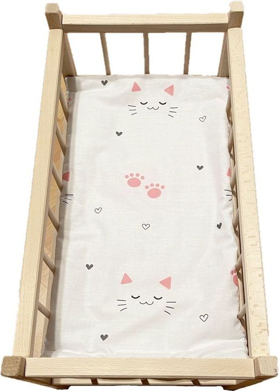 SDS Matrace do postýlky pro panenky Kočičky bílá Bavlna/Polyester, 50x28 cm - obrázek 1