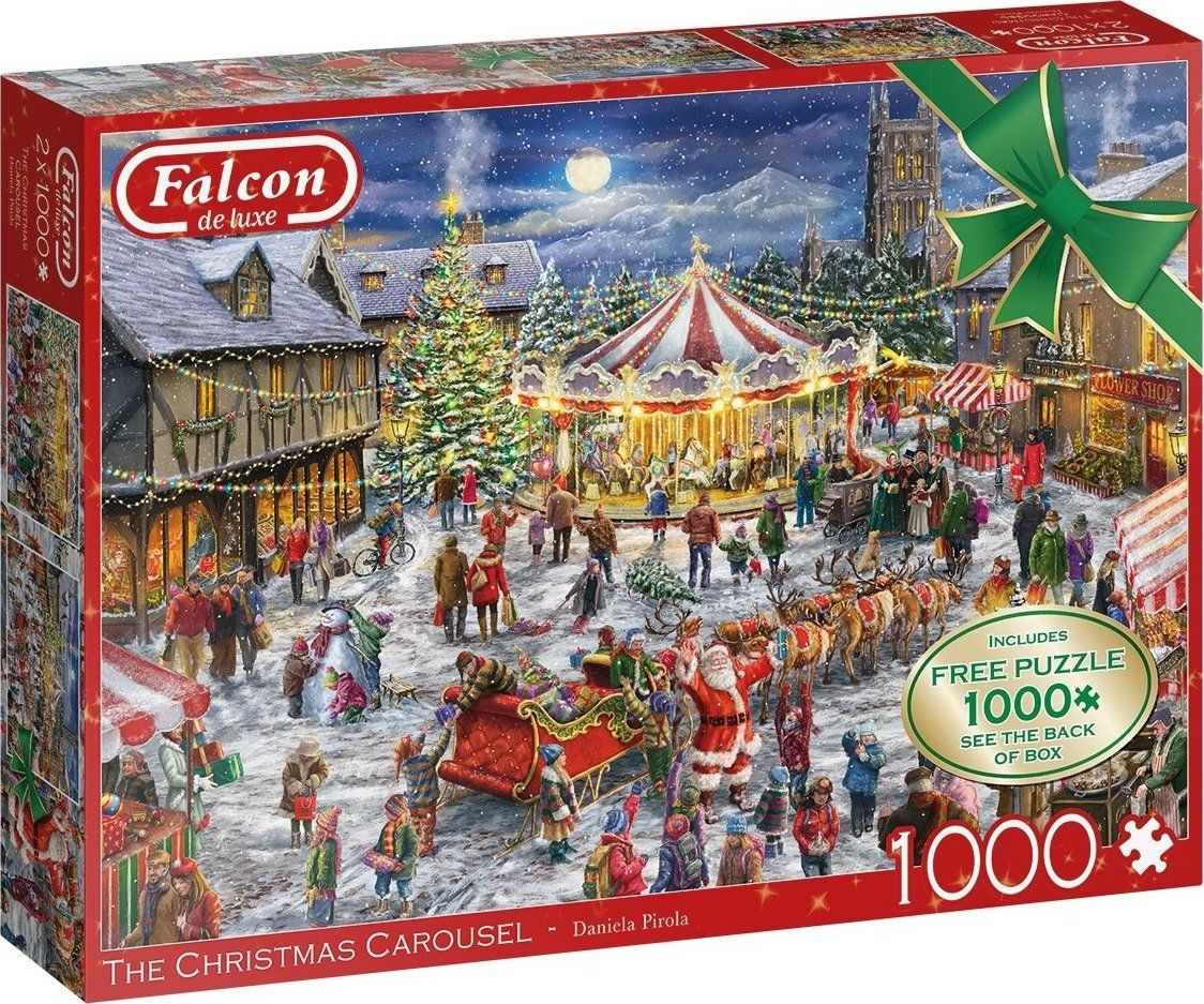 FALCON / JUMBO FALCON Puzzle Vánoční kolotoč 2x1000 dílků - obrázek 1