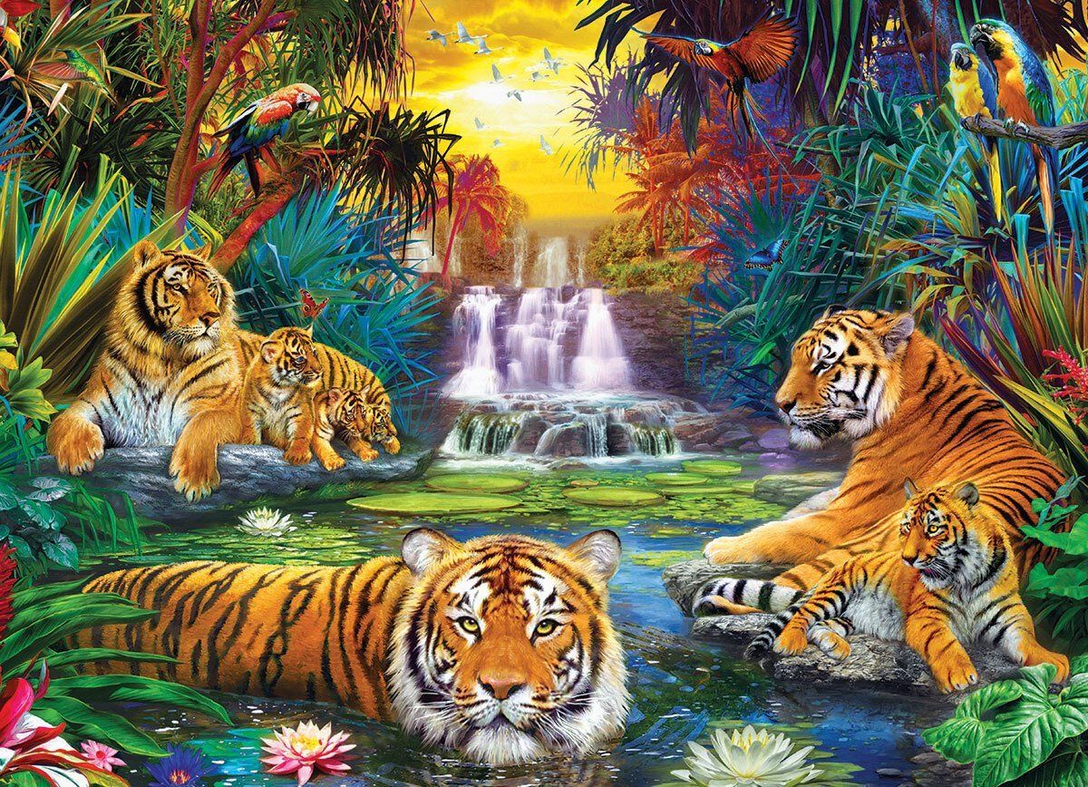 EUROGRAPHICS Puzzle Tygří ráj XL 500 dílků - obrázek 1