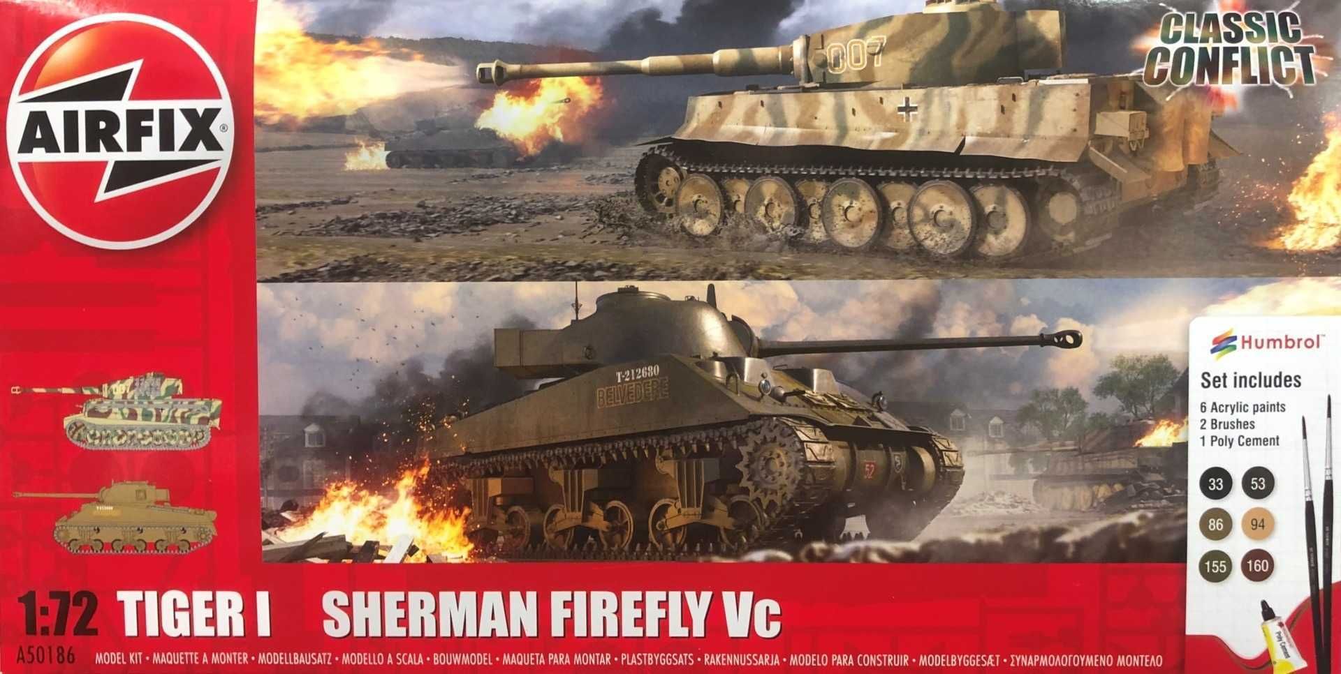 AIRFIX Gift Set tanky A50186 - Classic Conflict Tiger 1 vs Sherman Firefly (1:72) - obrázek 1