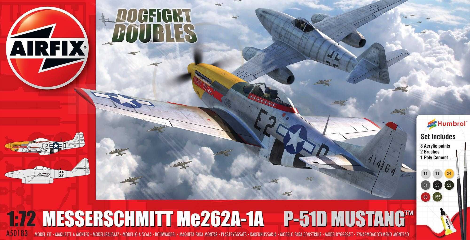 AIRFIX Gift Set letadla A50183 - Messerschmitt Me262 & P-51D Mustang Dogfight Double (1:72) - obrázek 1