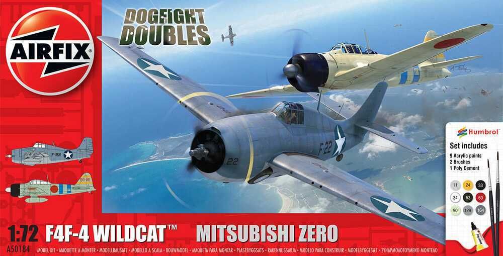 AIRFIX Gift Set letadla A50184 - Grumman F-4F4 Wildcat & Mitsubishi Zero Dogfight Double (1:72) - obrázek 1
