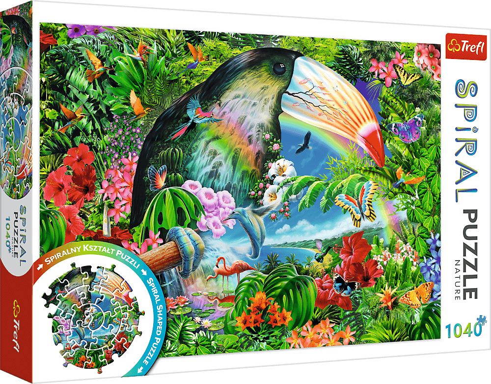 TREFL Spiral puzzle Tropická zvířata 1040 dílků - obrázek 1