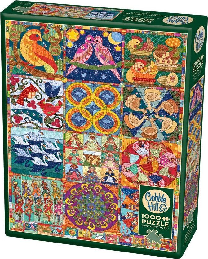 COBBLE HILL Puzzle Dvanáct dní vánoční deky 1000 dílků - obrázek 2