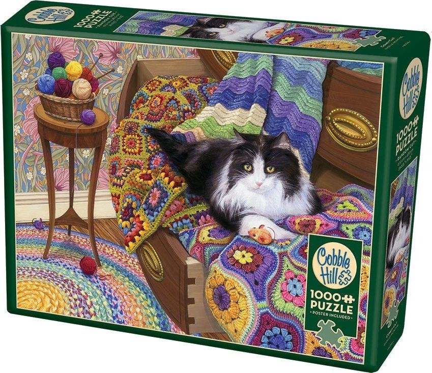 COBBLE HILL Puzzle Pohodlná kočka 1000 dílků - obrázek 2