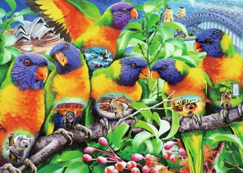 RAVENSBURGER Puzzle Země papoušků 1000 dílků - obrázek 1