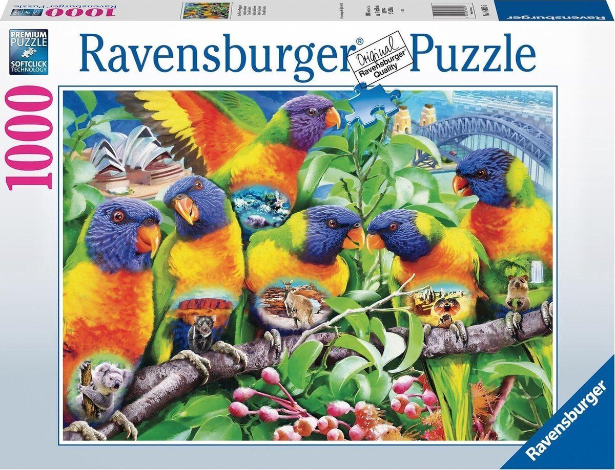 RAVENSBURGER Puzzle Země papoušků 1000 dílků - obrázek 2
