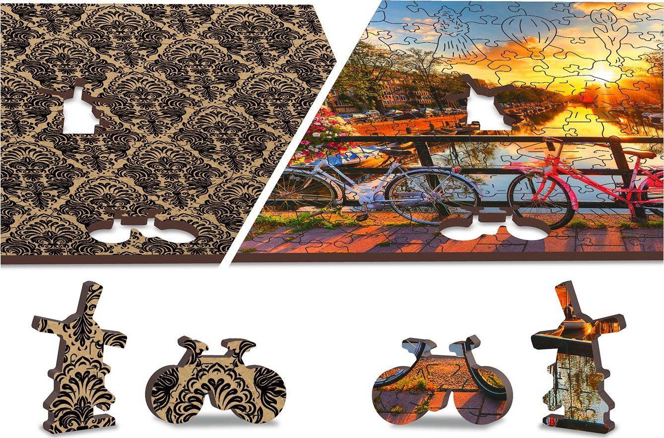 WOODEN CITY Dřevěné puzzle Kola v Amsterdamu 2v1, 150 dílků EKO - obrázek 6