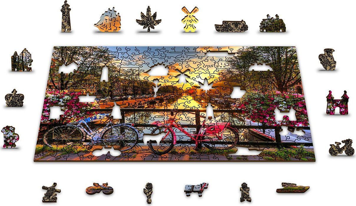 WOODEN CITY Dřevěné puzzle Kola v Amsterdamu 2v1, 150 dílků EKO - obrázek 7
