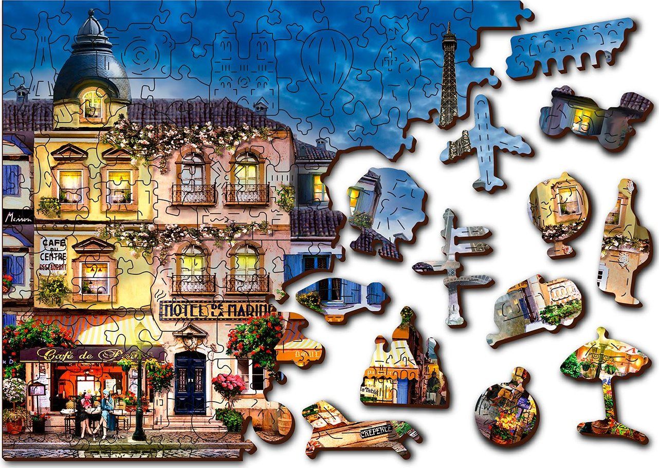 WOODEN CITY Dřevěné puzzle Snídaně v Paříži 2v1, 150 dílků EKO - obrázek 4