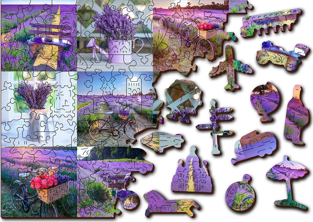 WOODEN CITY Dřevěné puzzle Levandulová Francie 2v1, 150 dílků EKO - obrázek 4