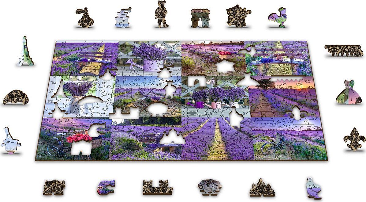 WOODEN CITY Dřevěné puzzle Levandulová Francie 2v1, 150 dílků EKO - obrázek 7