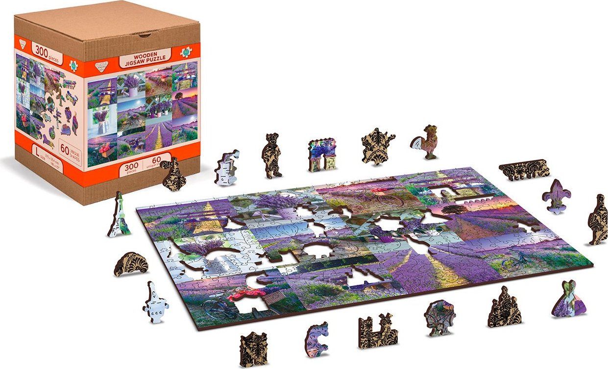 WOODEN CITY Dřevěné puzzle Levandulová Francie 2v1, 150 dílků EKO - obrázek 8