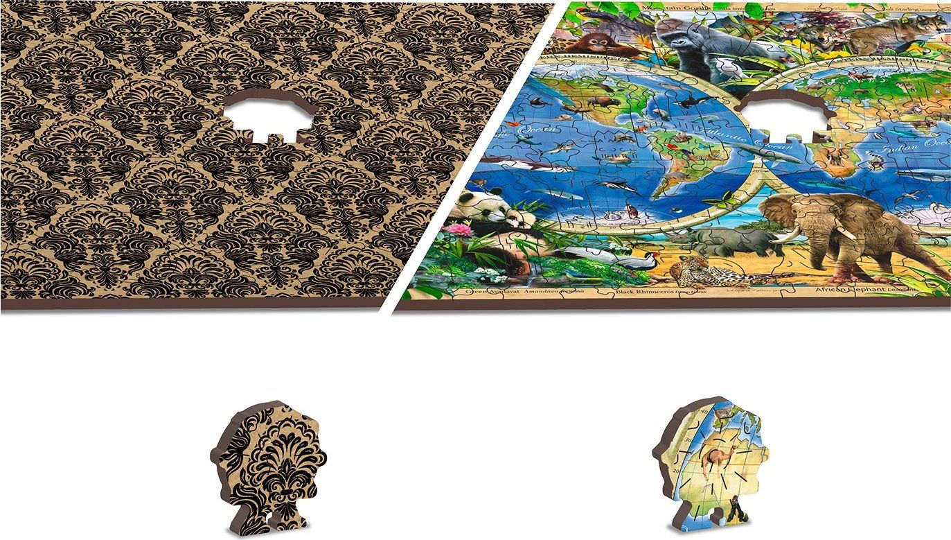 WOODEN CITY Dřevěné puzzle Mapa Království zvířat 2v1, 150 dílků EKO - obrázek 6