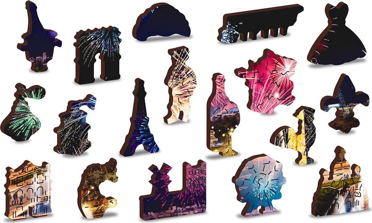 WOODEN CITY Dřevěné puzzle Noční Paříž 2v1, 150 dílků EKO - obrázek 5