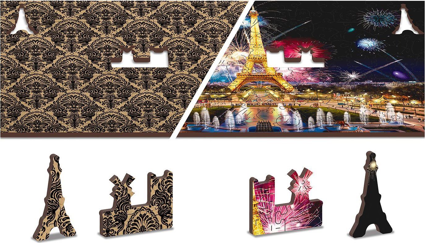 WOODEN CITY Dřevěné puzzle Noční Paříž 2v1, 150 dílků EKO - obrázek 6