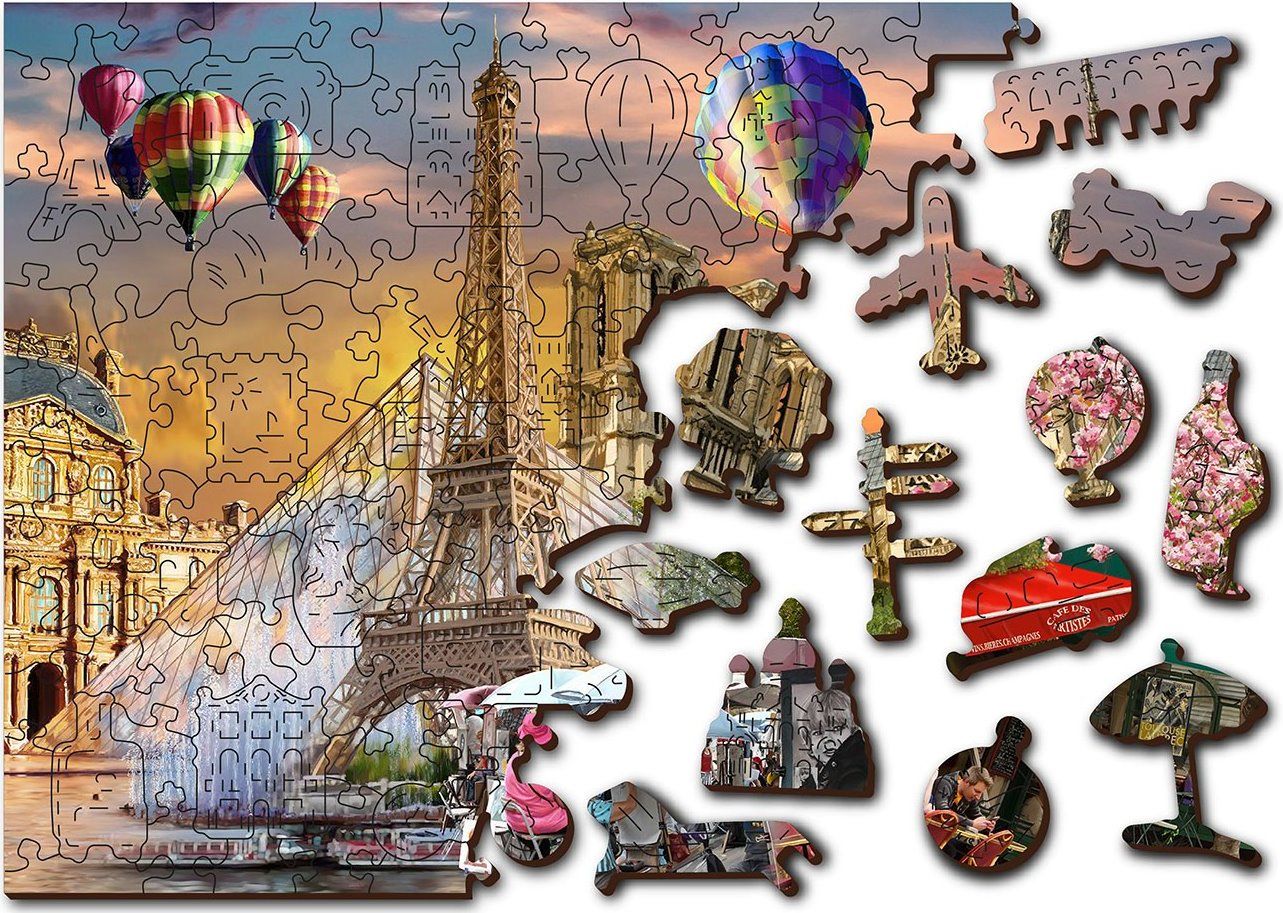 WOODEN CITY Dřevěné puzzle Jaro v Paříži 2v1, 150 dílků EKO - obrázek 5