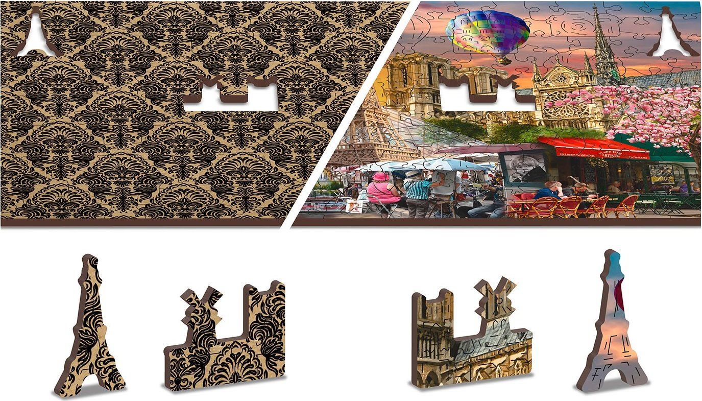 WOODEN CITY Dřevěné puzzle Jaro v Paříži 2v1, 150 dílků EKO - obrázek 7