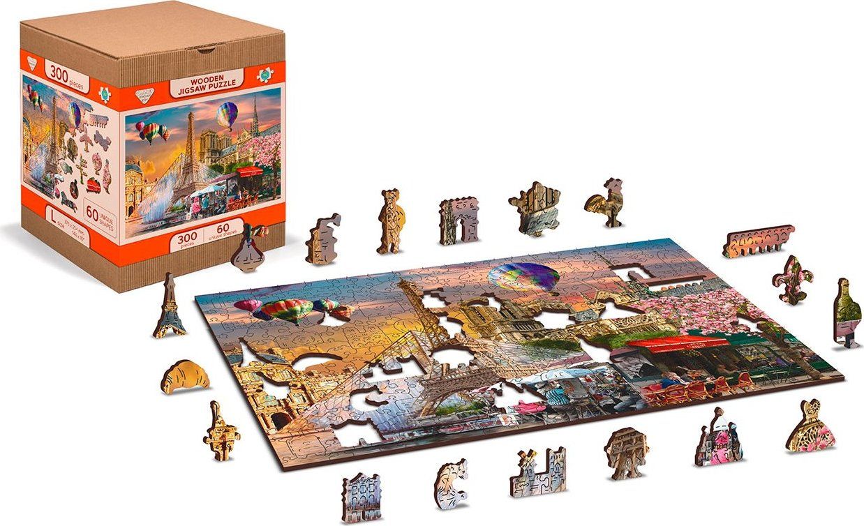 WOODEN CITY Dřevěné puzzle Jaro v Paříži 2v1, 150 dílků EKO - obrázek 9