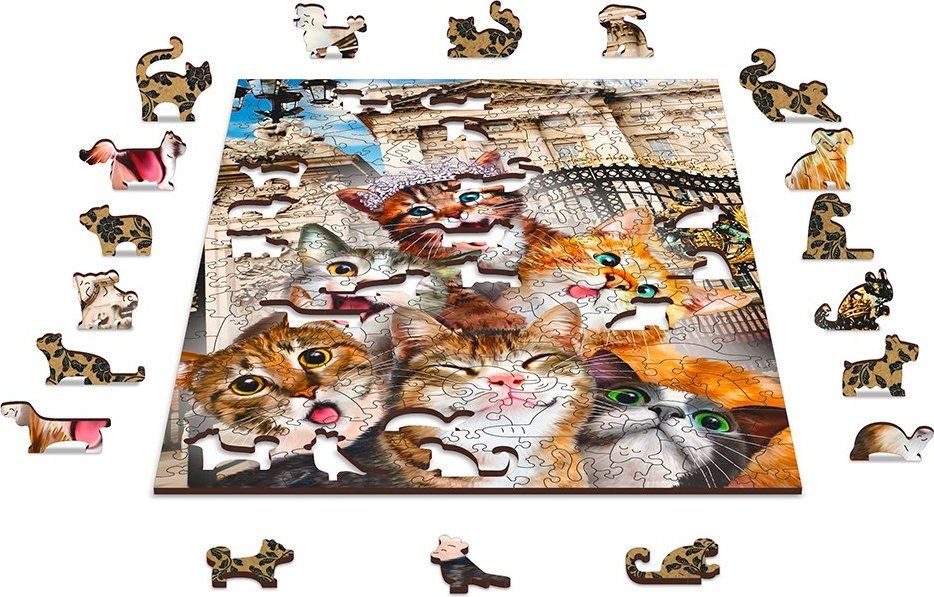 WOODEN CITY Dřevěné puzzle Koťata v Londýně 2v1, 150 dílků EKO - obrázek 7