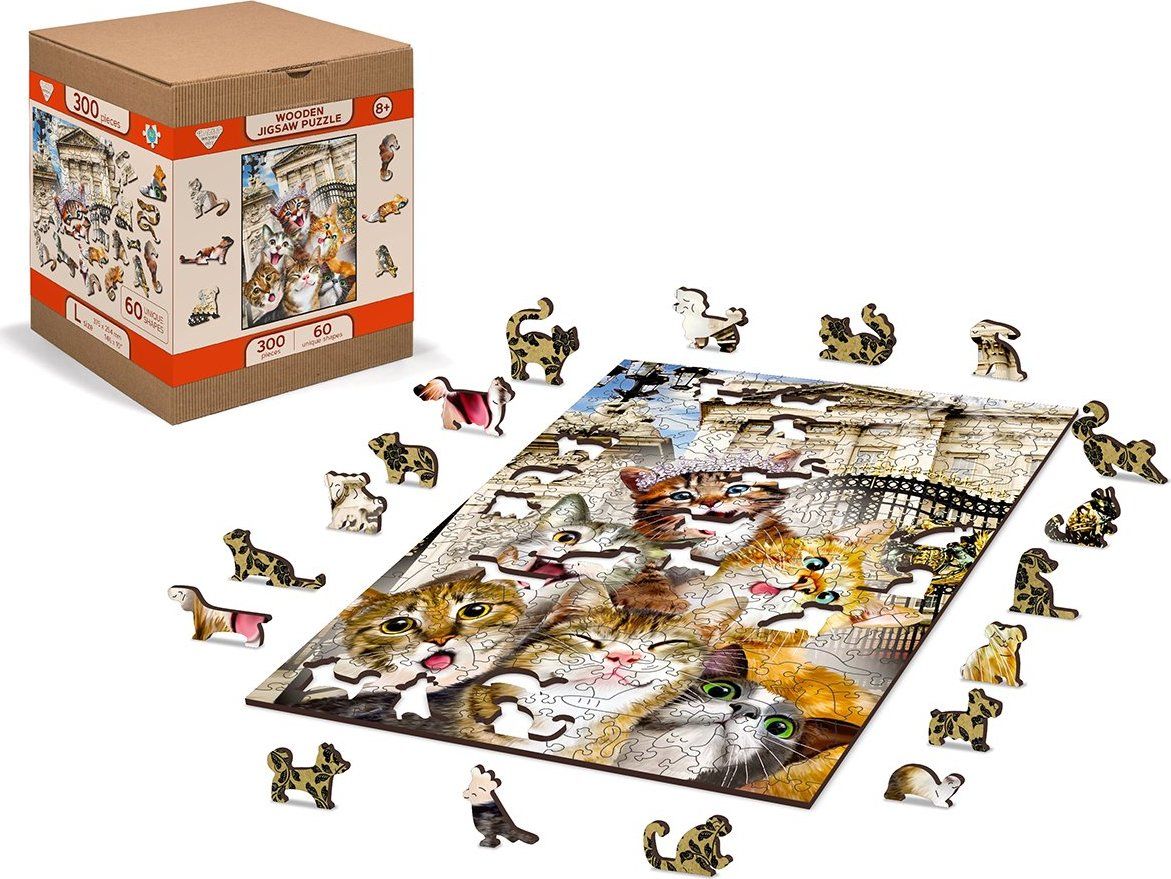 WOODEN CITY Dřevěné puzzle Koťata v Londýně 2v1, 150 dílků EKO - obrázek 8
