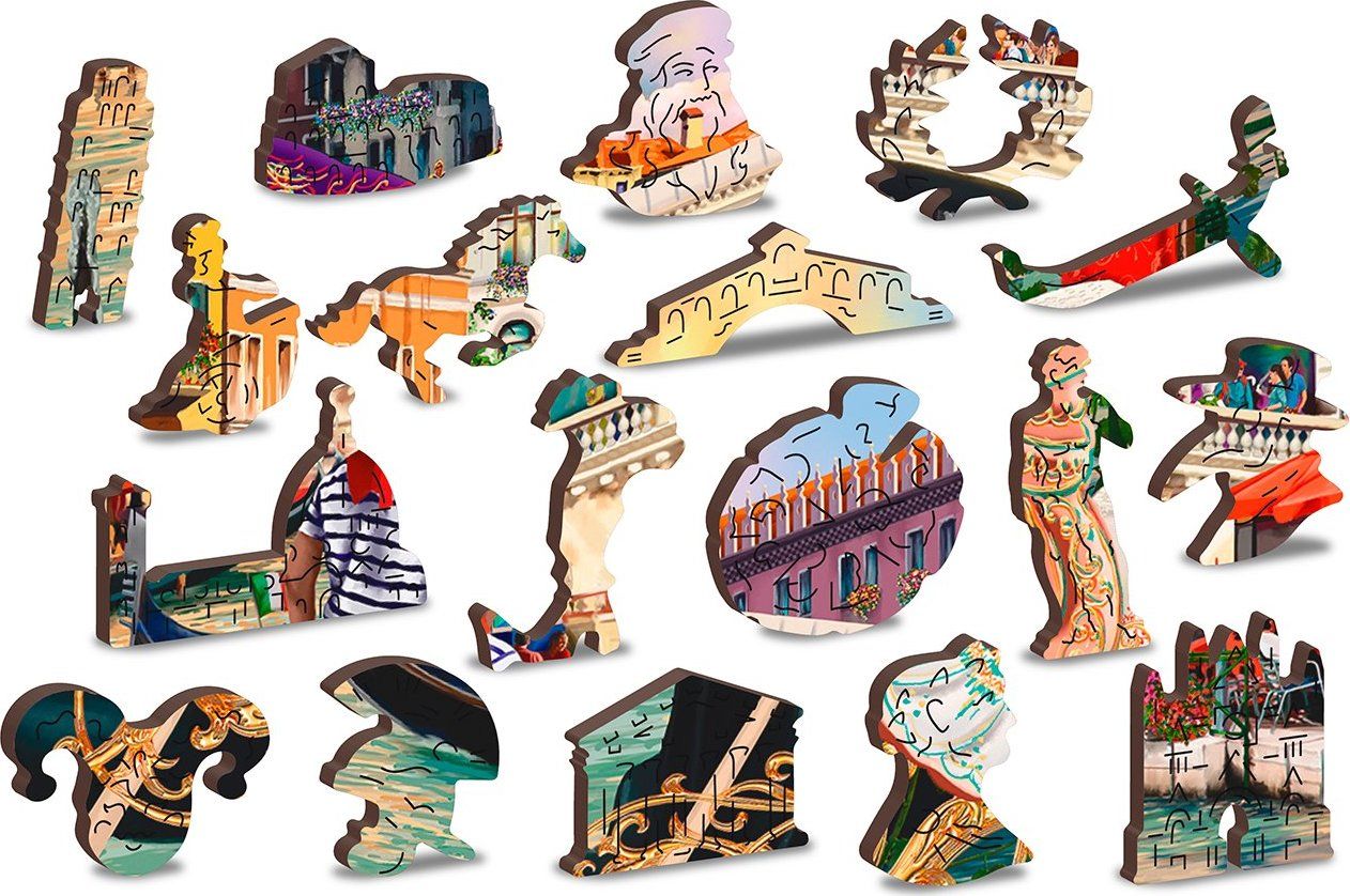 WOODEN CITY Dřevěné puzzle Benátský karneval 2v1, 150 dílků EKO - obrázek 5