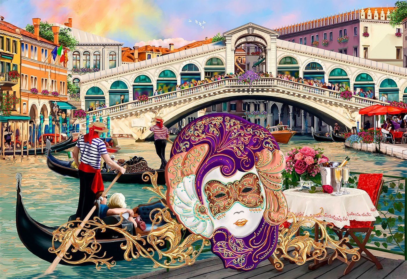 WOODEN CITY Dřevěné puzzle Benátský karneval 2v1, 150 dílků EKO - obrázek 9