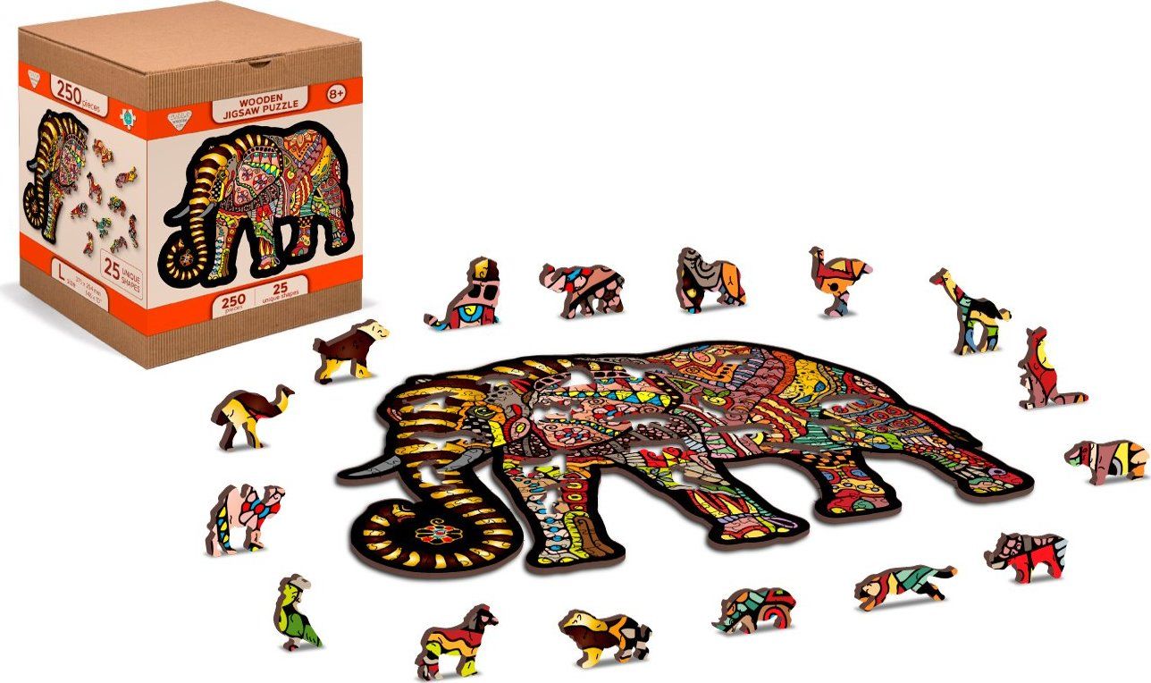 WOODEN CITY Dřevěné puzzle Magický slon 150 dílků EKO - obrázek 8