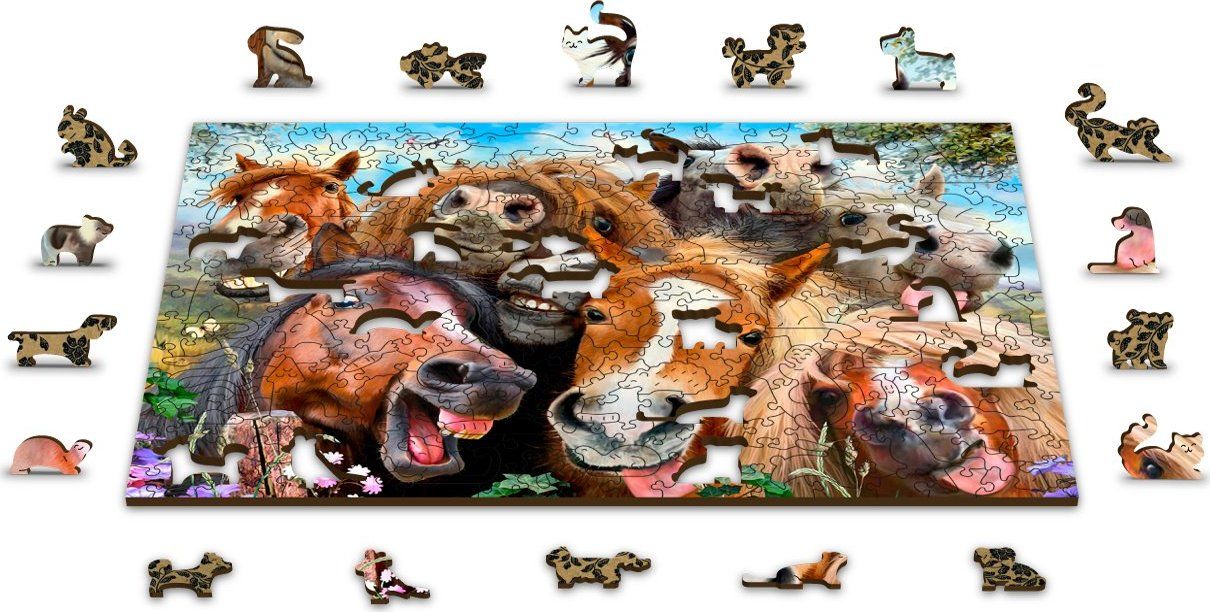 WOODEN CITY Dřevěné puzzle Koně všude kolem 2v1, 600 dílků EKO - obrázek 7