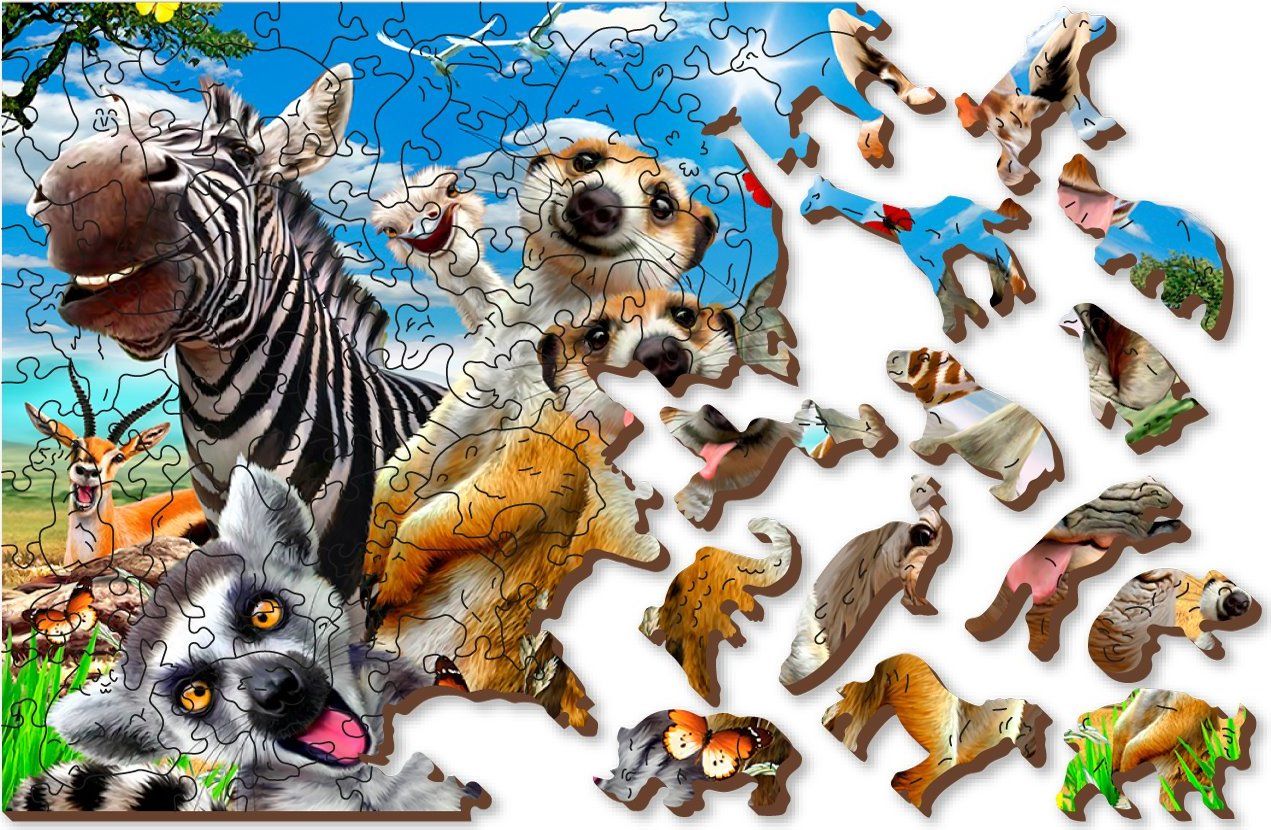 WOODEN CITY Dřevěné puzzle Vítejte v Africe 2v1, 600 dílků EKO - obrázek 4