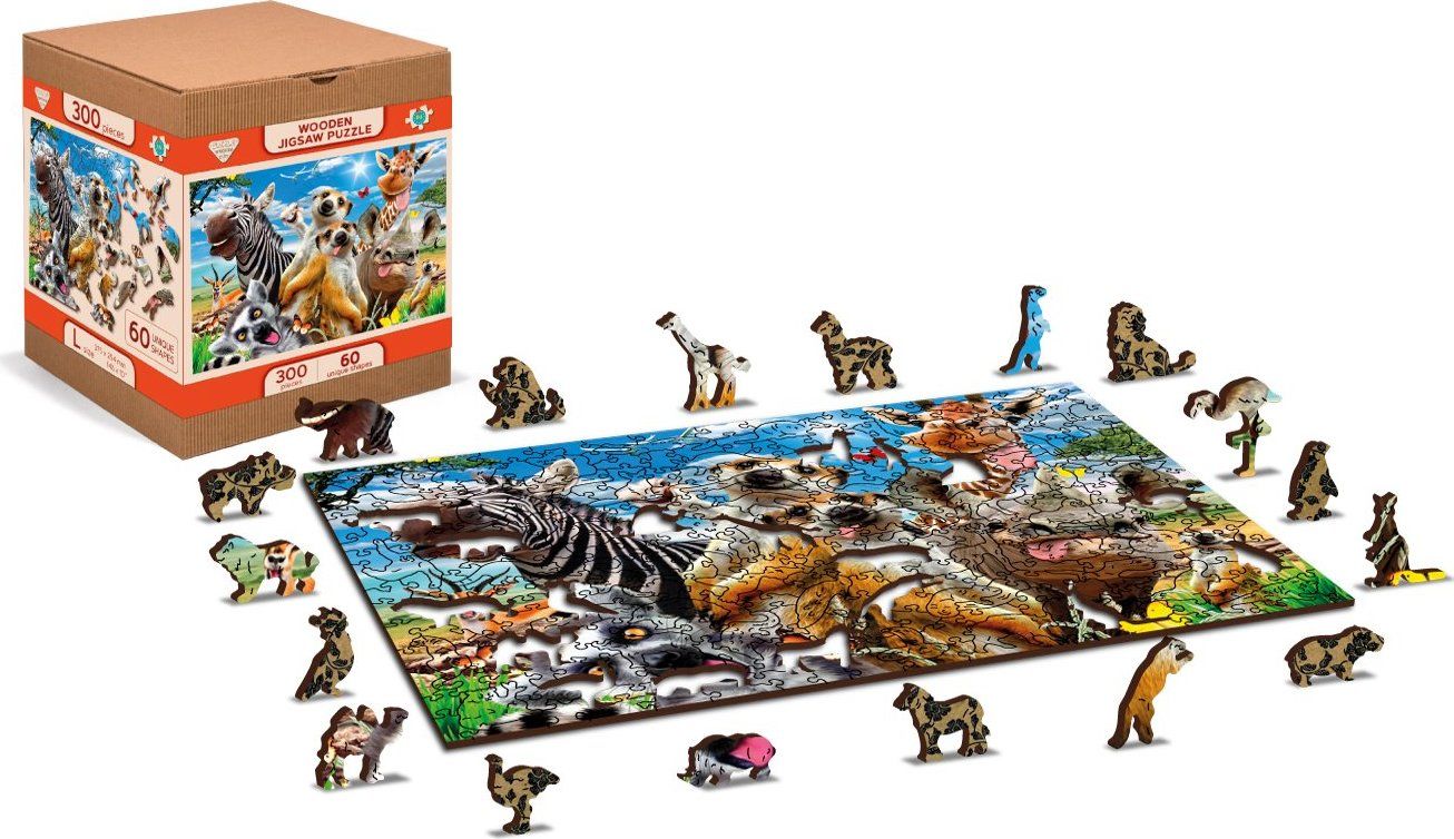 WOODEN CITY Dřevěné puzzle Vítejte v Africe 2v1, 600 dílků EKO - obrázek 8