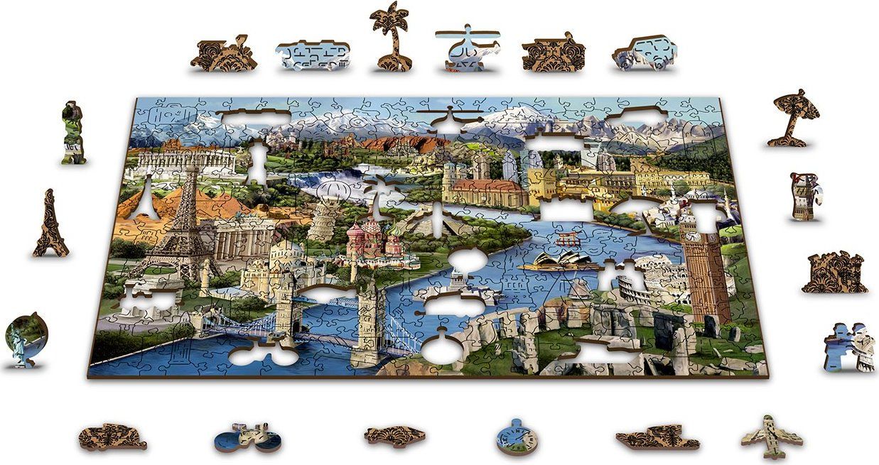 WOODEN CITY Dřevěné puzzle Světové památky 2v1, 600 dílků EKO - obrázek 11