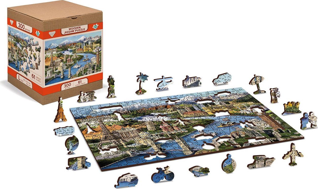 WOODEN CITY Dřevěné puzzle Světové památky 2v1, 600 dílků EKO - obrázek 12