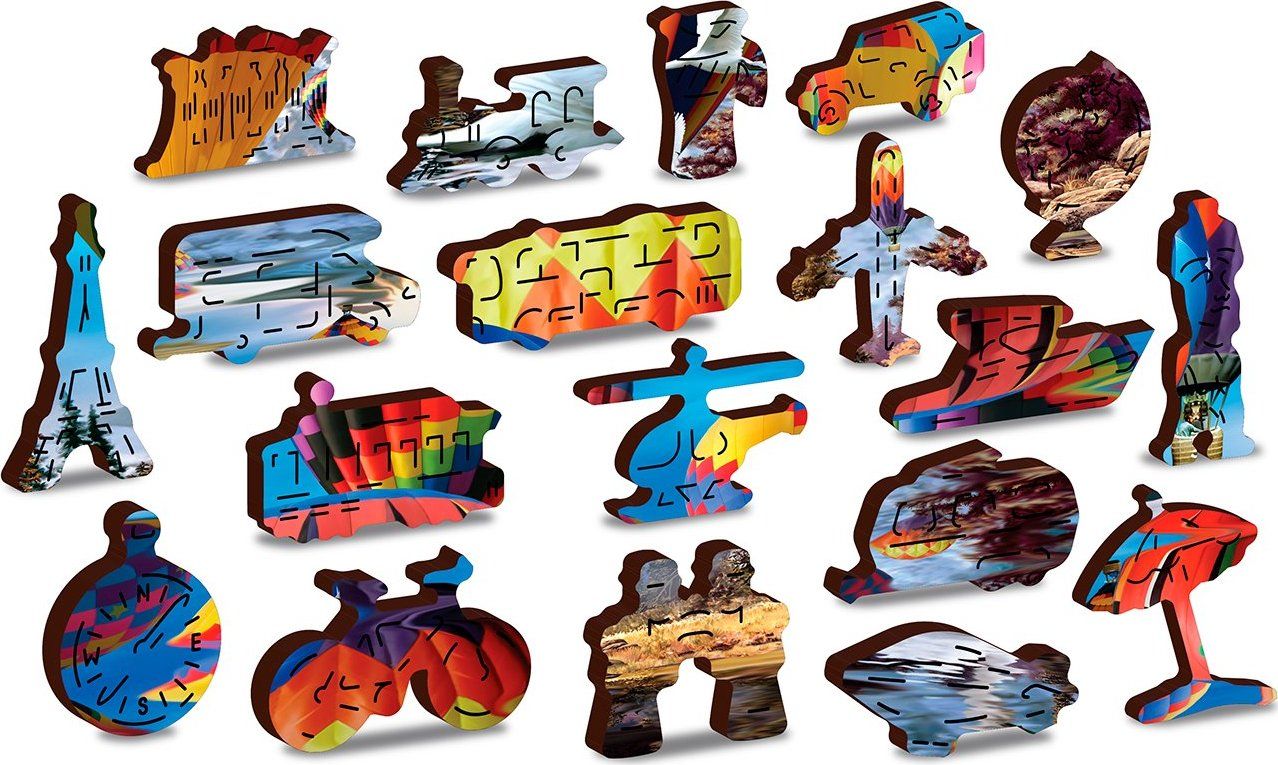 WOODEN CITY Dřevěné puzzle Klidné cestování 2v1, 600 dílků EKO - obrázek 5