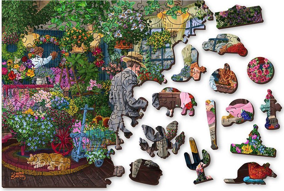 WOODEN CITY Dřevěné puzzle Květinářství 2v1, 1000 dílků EKO - obrázek 4