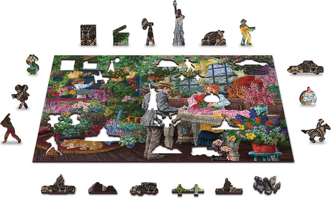 WOODEN CITY Dřevěné puzzle Květinářství 2v1, 1000 dílků EKO - obrázek 7