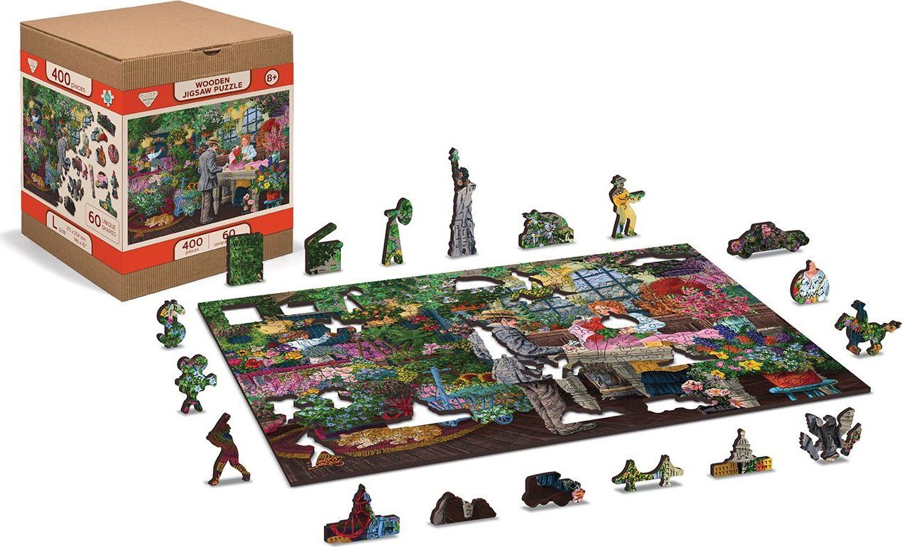 WOODEN CITY Dřevěné puzzle Květinářství 2v1, 1000 dílků EKO - obrázek 8
