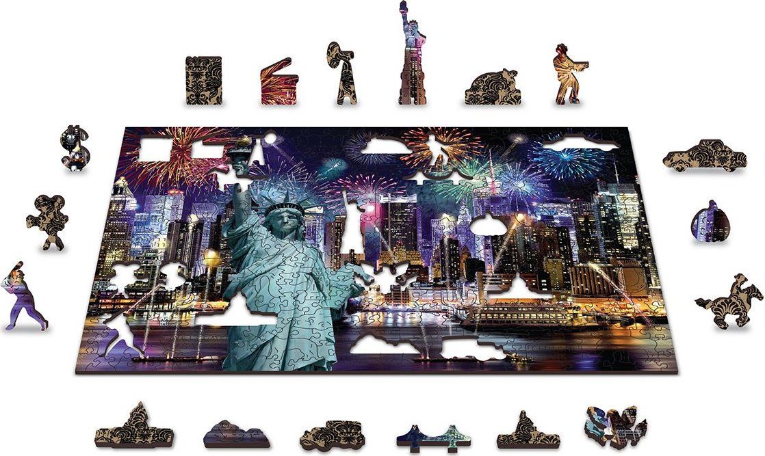 WOODEN CITY Dřevěné puzzle Noční New York 2v1, 1000 dílků EKO - obrázek 7