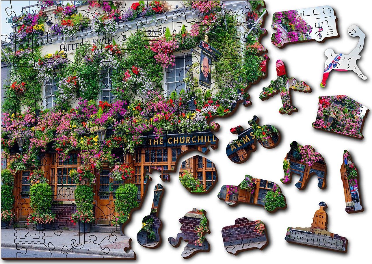 WOODEN CITY Dřevěné puzzle Londýnská hospoda 2v1, 600 dílků EKO - obrázek 4