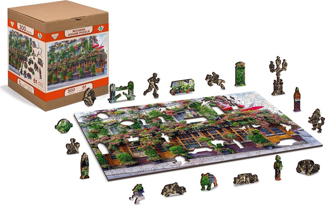 WOODEN CITY Dřevěné puzzle Londýnská hospoda 2v1, 600 dílků EKO - obrázek 7
